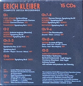 Erich Kleiber: Complete Decca Recordings / 老克萊巴DECCA錄音全集 (15CD)